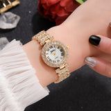 Exquisite Dial And Strap Full Of Diamonds Ancient Roman Scale Women's Watch