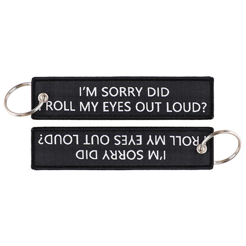 Simple Quotation Weaving Mark Fabric Keychain Accessories