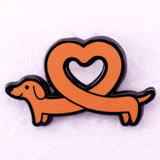 Dachshund Love Brooch Pet Badge Pin Accessories