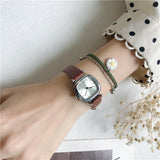 Small And Exquisite Retro Literary Square Temperament Simple Watch