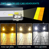 Three-color Car Led Headlights Ultra-bright Far And Near Light Modified Car Lights