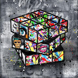 Banksy Graffiti Rubik's Cube Canvas Painting Wall