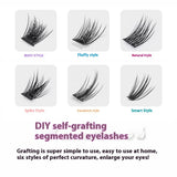 DIY Self-grafting Segmented Eyelashes Thick Natural Light Without Feeling