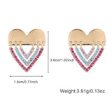 Original Design Love Colorful Crystals Necklace And Earrings Suite