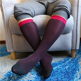 Long Tube Color Striped Men's Nylon Stockings