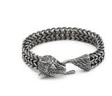 Bracelet Men Stainless Steel Vintage Black Wolf Head Cuban Chain Hand Wristband Male Fashion Jewelry Wholesale Accessories Gifts