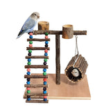 Solid Wood Parrot Station Frame Training Bird Shelf Parrot Toys