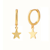 Sterling Silver Needle Fashionable And Elegant Five Pointed Star Earrings