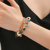 Bohemian Glass Crystal Mixed Color Multi-layer Bead Bracelet