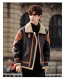 Handsome Man Fur Integrated Fleece-lined Thickened Casual Fashionable Style Coat