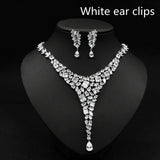 Colorful Zircon Necklace Set Wedding Dress Wedding Earring Accessories