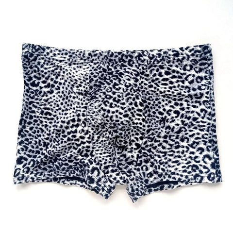 Men's Low Waist Boxer Briefs Boxers Leggings Elastic Leopard Print Sexy