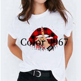 Lip Plus Size Casual Fashion Trends Loose Short Sleeve Women