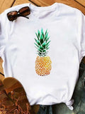 Female T-shirt Fashion Pineapple Print Top