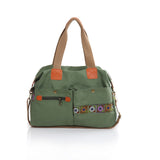 Embroidered Canvas Handbag Multi Pocket