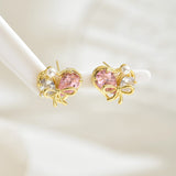 Women's Ear Studs Niche Inlaid Zircon Design