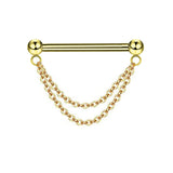 Stainless Steel Nose Chain Insert Double-layer Nose Chain Piercing Jewelry Horseshoe Ring Nose Stud