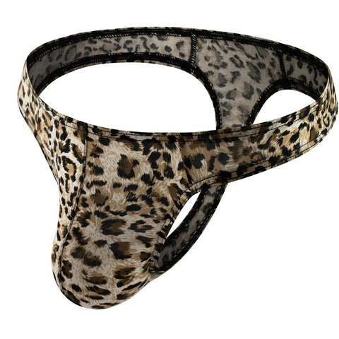 Men's Thong Snakeskin Pattern European And American Wild Leopard Print Underpants