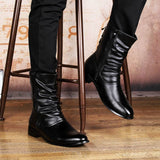 British Fashion Leather Pointed Men's Boots