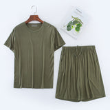 Men's Modal T-shirt Set Short Sleeve Shorts Home Suit