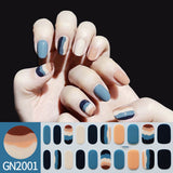 Finger Baking-free Gel Nail Stickers Simple Grid Line Nail Sticker One Piece Dropshipping