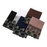 Flower Lace Pearl Chiffon Scarf