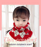 Warm All-matching Plaid Knitted Children's Neckerchief