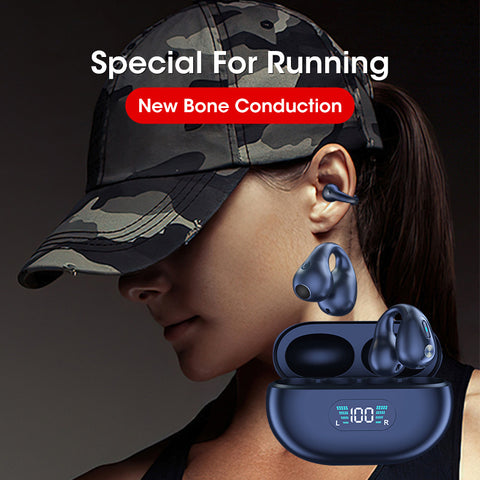 Bone Conduction Headphones TWS Earbuds Ear Clip Bluetooth 5.3 Touch Wireless Earphone In-Ear Bass HIFI Sports Headset