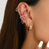 Fashion Court Women's Ear Studs Simple Inlaid Color