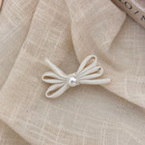 Side Clip Bangs Pearl Bow A Pair Of Hairclips Duckbill Clip