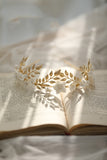 Hair Band Gold Leaf Silver Leaf White Flower Ceramic Hair Accessories