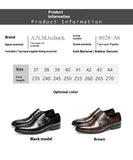 Double Buckle Design First Layer Cowhide Men's Business Leather Shoes