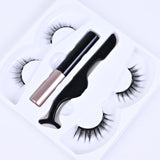 Magnetic Liquid Eyeliner & Magnetic False Eyelashes & Tweezer Set Waterproof Long Lasting Eyeliner False Eyelashes