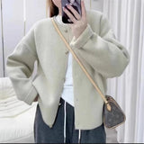 Single-breasted Simple Knitting Cardigan Coat Autumn And Winter Loose Sweater