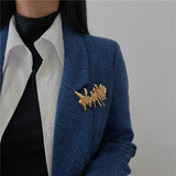 Retro Asian Gold Corsage Brooch For Women